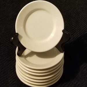 8 Syscoware White China Dessert Plates VTG
